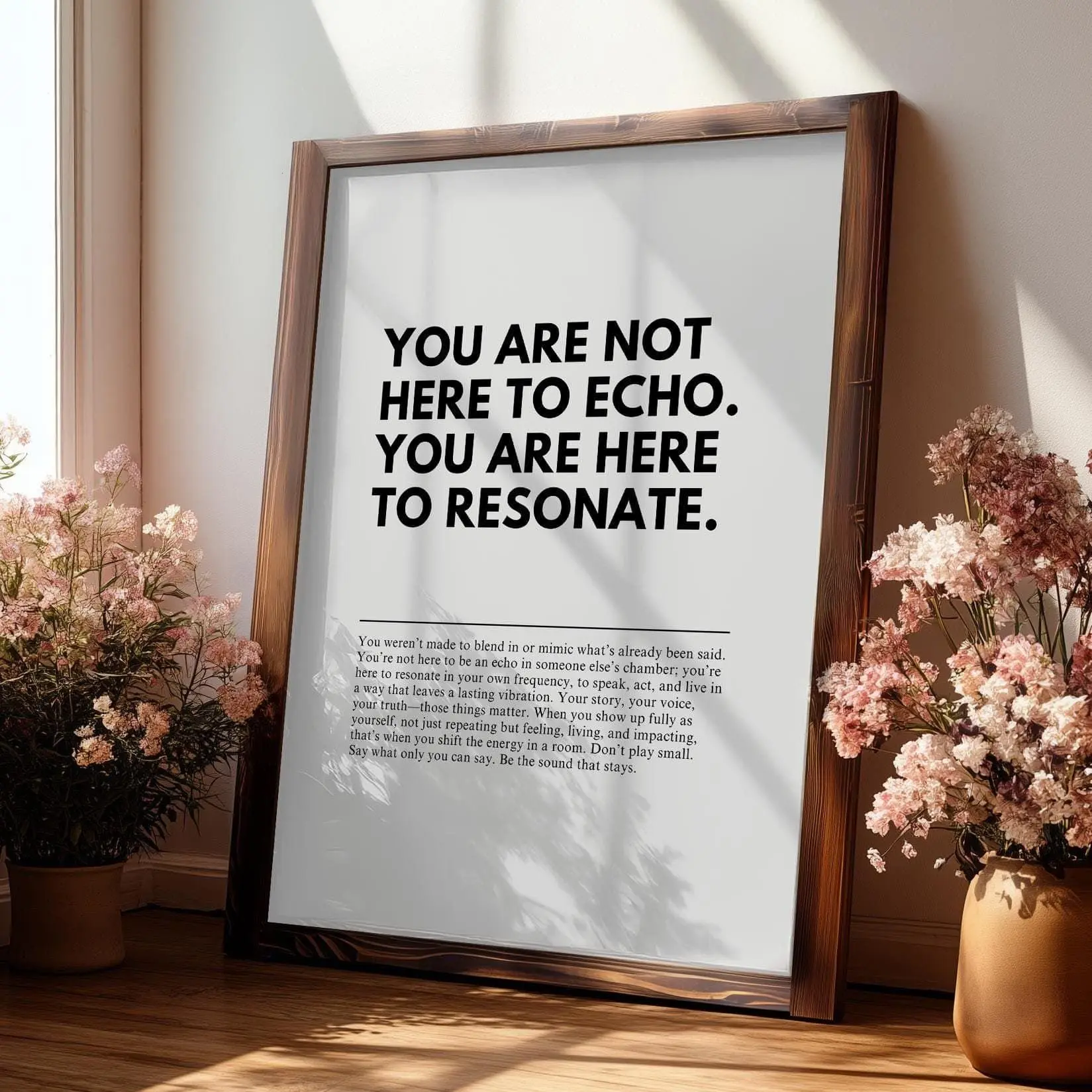 [UNFRAMED] Here To Resonate Quote, Workplace Motivational Art, Office Poster for Coworker Gift