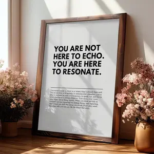 [UNFRAMED] Here To Resonate Quote, Workplace Motivational Art, Office Poster for Coworker Gift