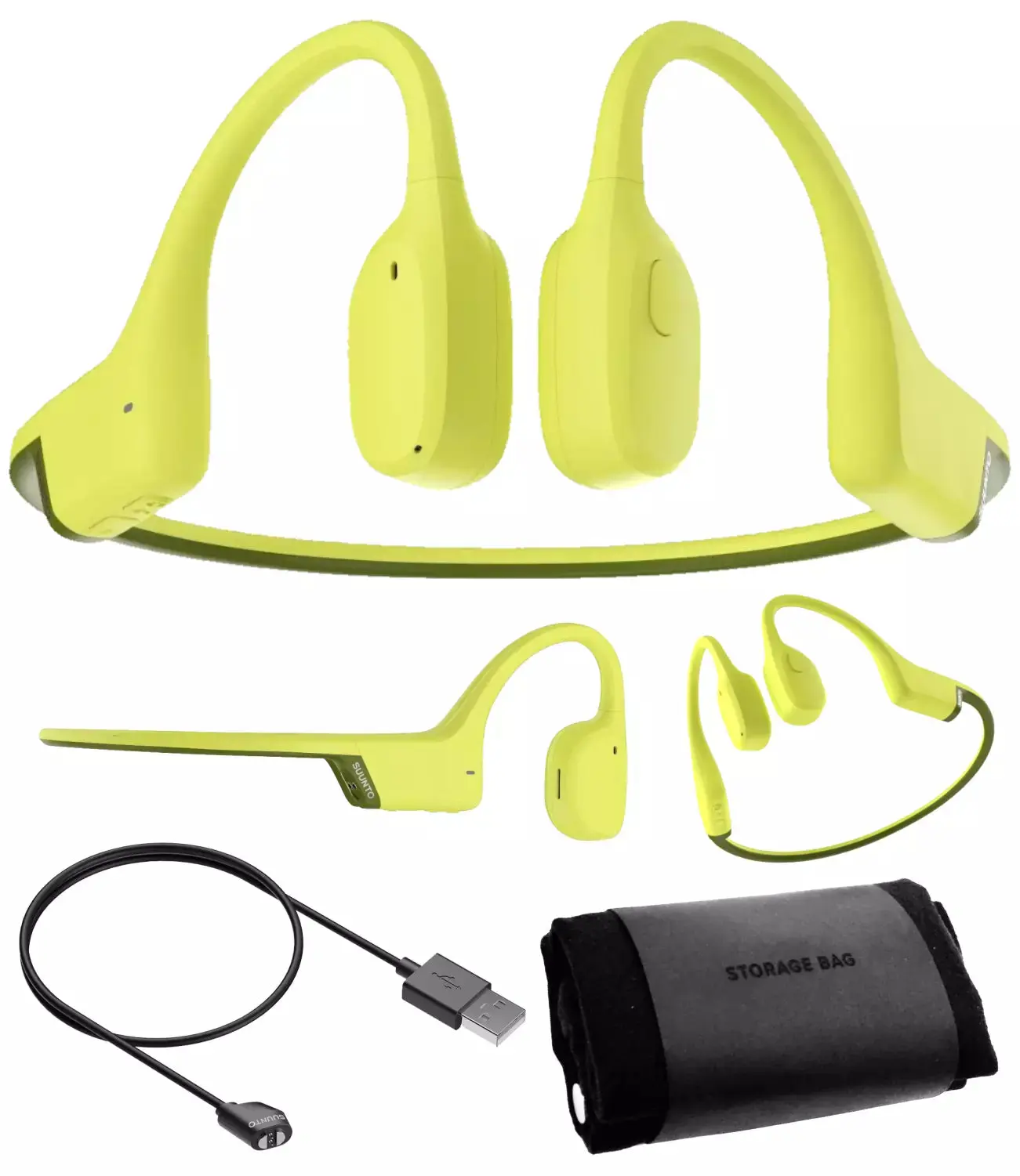 Suunto Sonic Open-Ear Bone Conduction Sports Headphone, Lime, Bluetooth Wireless Headset, Bass & Multipoint Connection, 10H Playtime, Fast Charging (SS050947000)