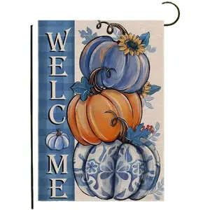 1PC Welcome Garden Flag For Fall Decor Vibrant Pumpk And Sunflowers Design Seasonal Outdoor Yard Decoration Perfect For Autumn Celebrations Enhance