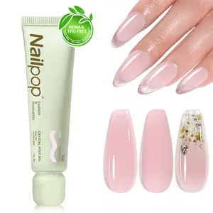 Nailpop Crystal Poly Nail Gel - Salon-Grade Formula for Durable, Chip-Resistant Nails - Quick, Easy, & Skin-Friendly Polish for Home Use