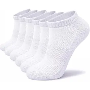 6 Pairs Mens Ankle Socks, Low Cut Athletics Towel Bottom Socks, Casual Anti-slip Breathable Sock Size 6-11