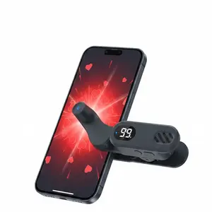 Clip-on phone auto clicker with digital display, silent fast tapping device, mini clip auto clicker for all cell phones, continuous digital speed display, livestream heart auto tap tool, adjustable speed screen clicker