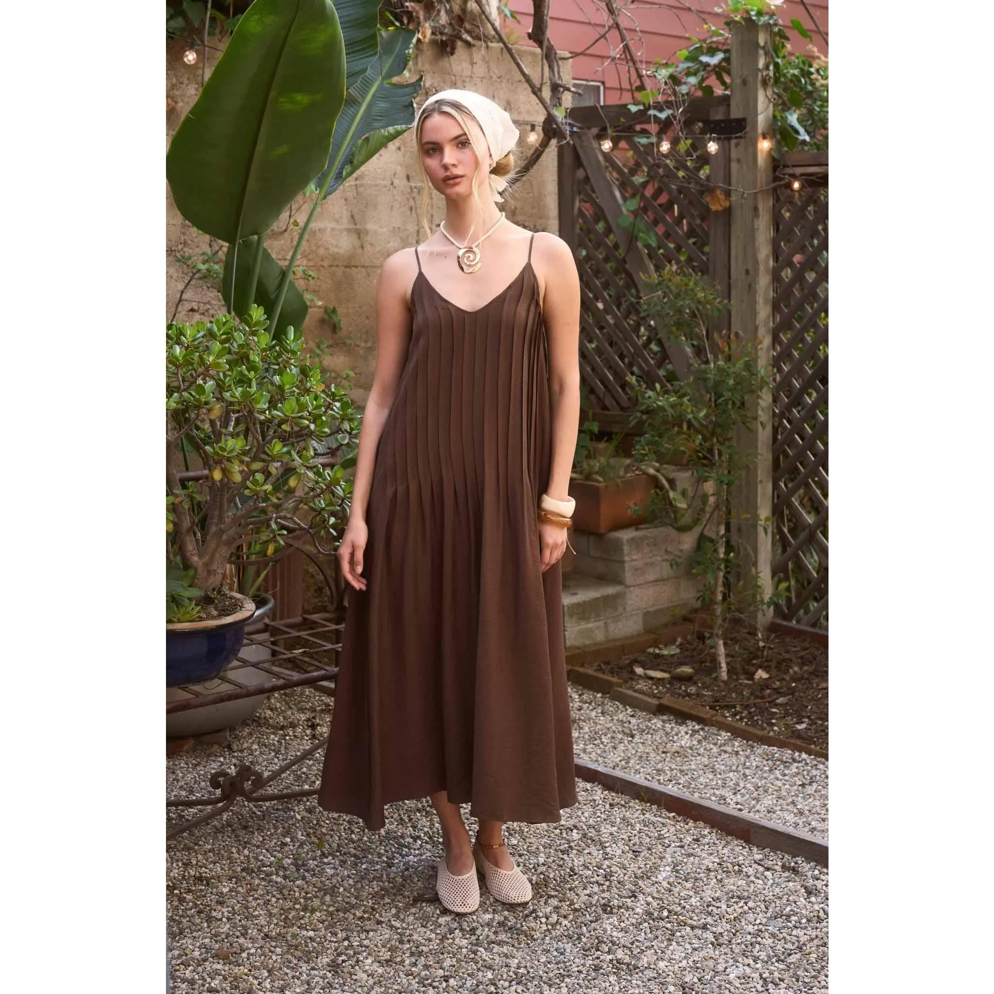 Francesca Dress -Brown