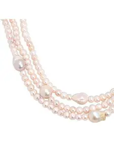 Connie Craig Carroll Jewelry 20" Cultured Pearl Three-Row Necklace
