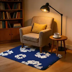 Luxury D-Denim Hot T-Tears Floor Mat Soft Absorbent Quick-Dry Bath Kitchen Mat, Non-Slip Washable Floor Rug for Shower Toilet Doorway Entryway Balcony. Thin Low Profile, Waterproof Backing, Durable, Easy Clean, Modern Simple Home Decor