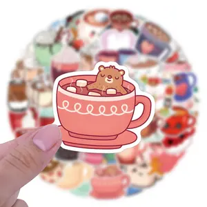 55 New Hot Cocoa Cartoon Stickers, Waterproof Decals for Car, Luggage, Cup, Phone, Laptop, Motorcycle, Skateboard, Home Decor