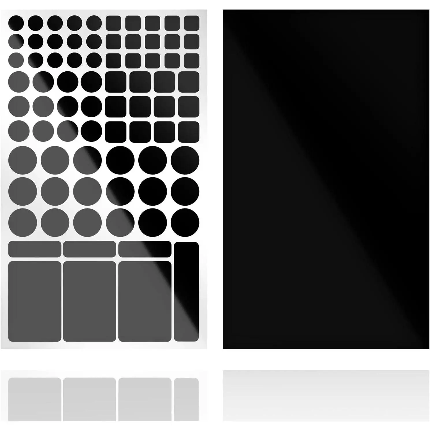 DIY All-Black Light-Dimming Stickers, 2 Sheets Cut-or-Whole Strips, 50% Dimming, Blocks LED Lights, 100% Shading for Scrapbooking & Stamping Hobbies, Block Led Lights