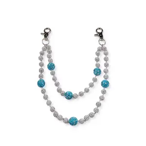 Baller White/Lake Blue Wallet Chain