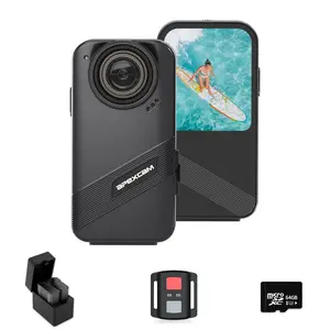 Apexcam K20 Action Camera 4K EIS Sports Camera 66FT Body Waterproof Camera Underwater Mini Action Cam, Touch Screen Helmet Camera WiFi with 64GB Card, 8XZoom, Remote, 2X1350mAh Batteries, Mount Kits