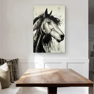 Begin Home Decor C1MP2436LODGA0 24 x 36 in. Spirit Horse - Beige Metal Print Wall Art for Home - Farm Animals