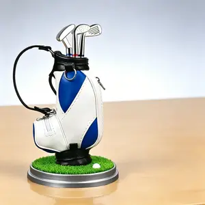 Golf Pen Holder + 3-Pen Set Creative Design Brightens Your Office Desk, Perfect Holiday Gift for Office Workers, Collectible ornaments