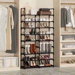 8-Tier Vertical Shoe Rack | Ultra Narrow Space-Saving Shoe Organizer, Tall Free-Standing Storage Shelf for Entryway, Closet & Dorm, DIY Stackable Design summervibes