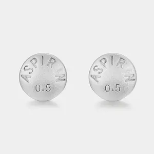 Axpixin Pill Stud Earrings 0.5 Round Minimalist Tiny Button Novelty Pharmacy Jewelry Cute Quirky Y2K Unisex Gift
