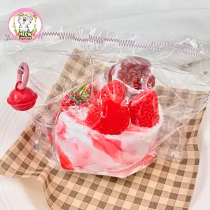 Handmade strawberry and pomegranate cake squishy toys