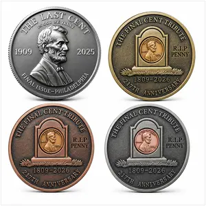 Abraham Lincoln President Coin, Last Lincoln Penny Commemorative Coin, US Penny Era Collectible, Patriotic Nostalgic Gift