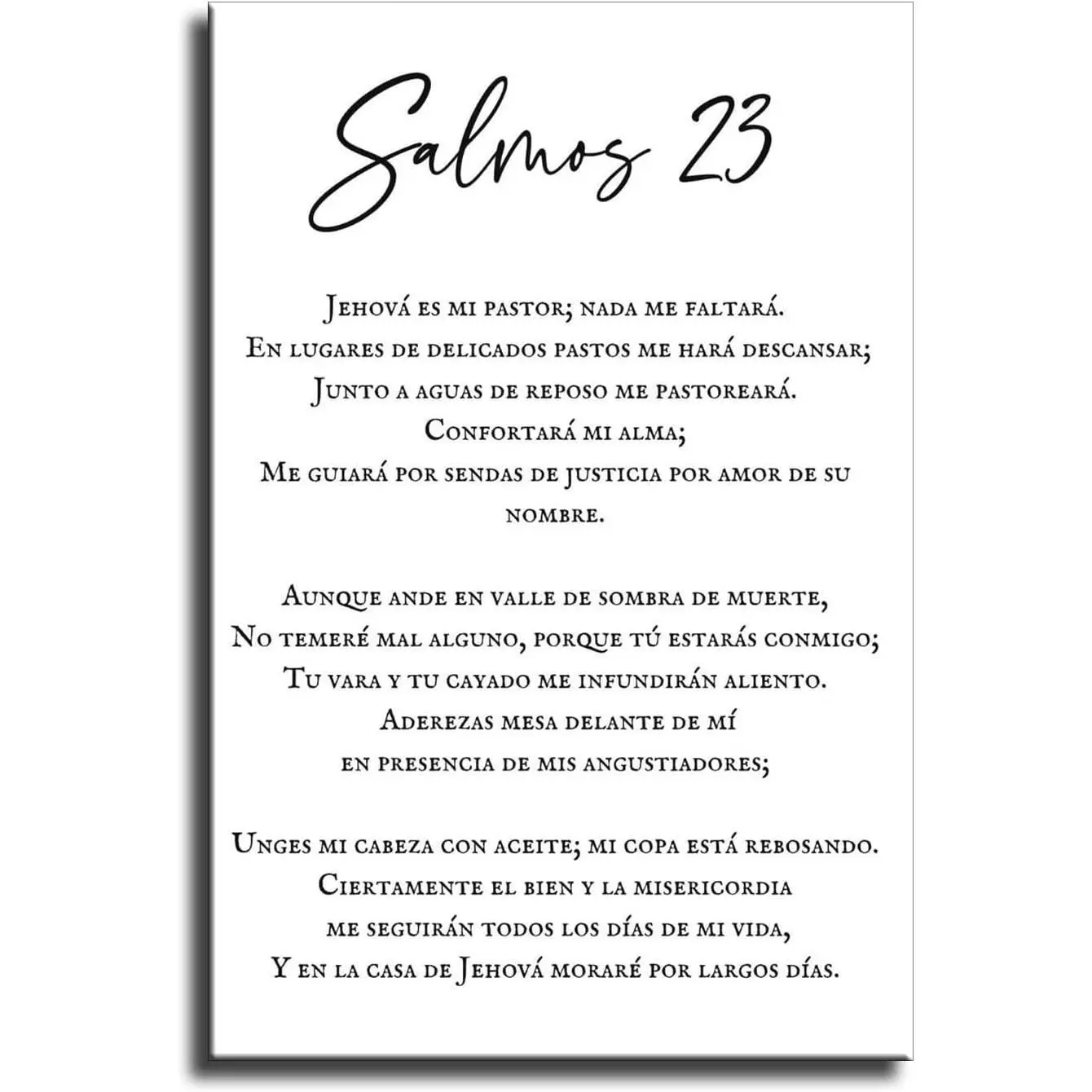 Christian Wall Decor 20x30in Framed Salmos 23 Spanish Bible Verse Printable Poster - Customizable Framed/Unframed Home Supply, Office & Living Room Decor, New Condition with Printing Option