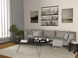 Eco-Friendly Laminate Coffee Table For Living Room With Metal Legs, Made in USA