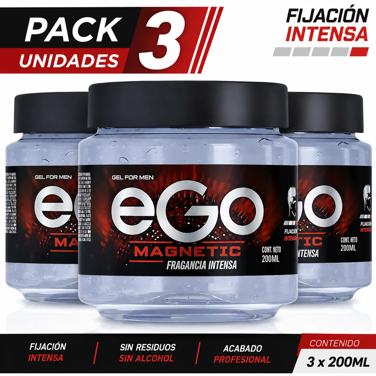 EGO Gel para Cabello for MEN 200 ml-MAGNETIC-fragancia intensa
