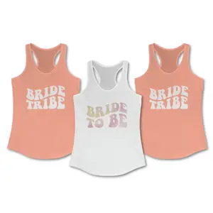 Bride To Be and Bride Tribe Tie Dye Racerback Tank Tops