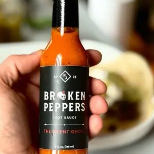 Broken Peppers Hot Sauce - The Silent Ghost 5  FL. OZ. (148 mL) No Artificial Ingredients
