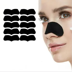10 Pcs Bamboo Charcoal Blackhead Remover Patches, Deep Cleans Nose Pores, Suitable for All Skin Types, Unisex, Instant Pore Clearing