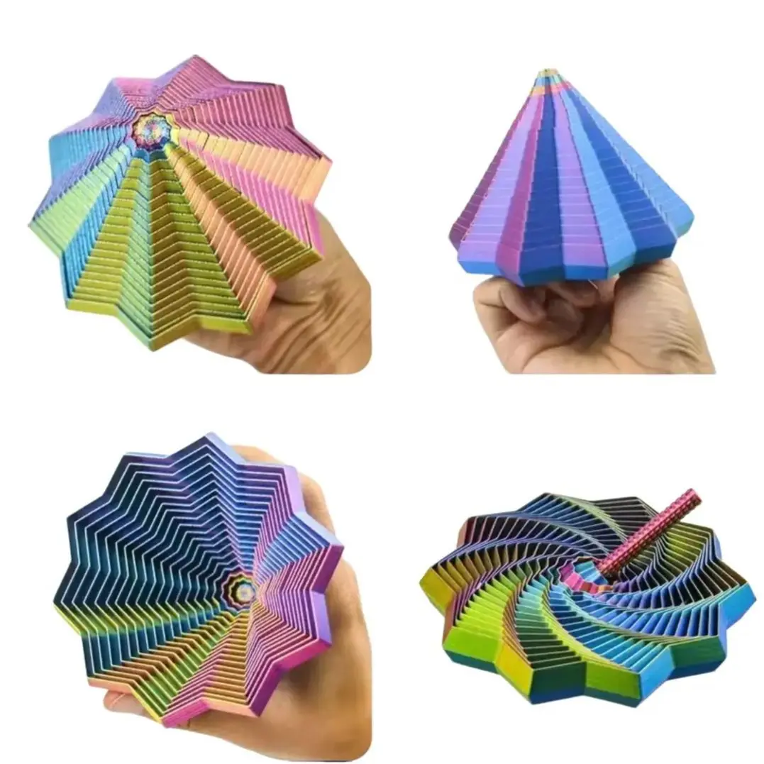 3D Printed Expanded Sensory Fidget Star with Handle New Stress Relief ...
