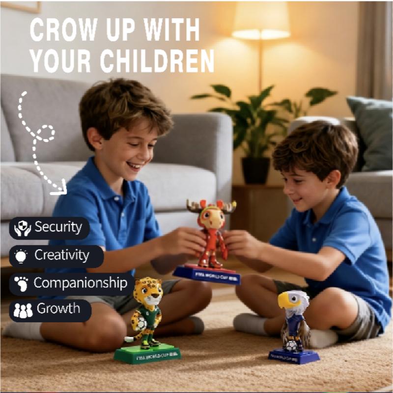 New 2026 cute mascot dolls from the United States, Canada and Mexico, cartoon figurines and gifts (1 box of 3), 9cm in size