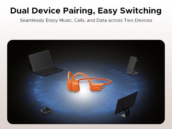 BoneAir Swim IP68 waterproof headphones, Bluetooth + MP3 dual modes, open-ear design, 10H Battery Life Sports Running, hybrid bone and air conduction technology