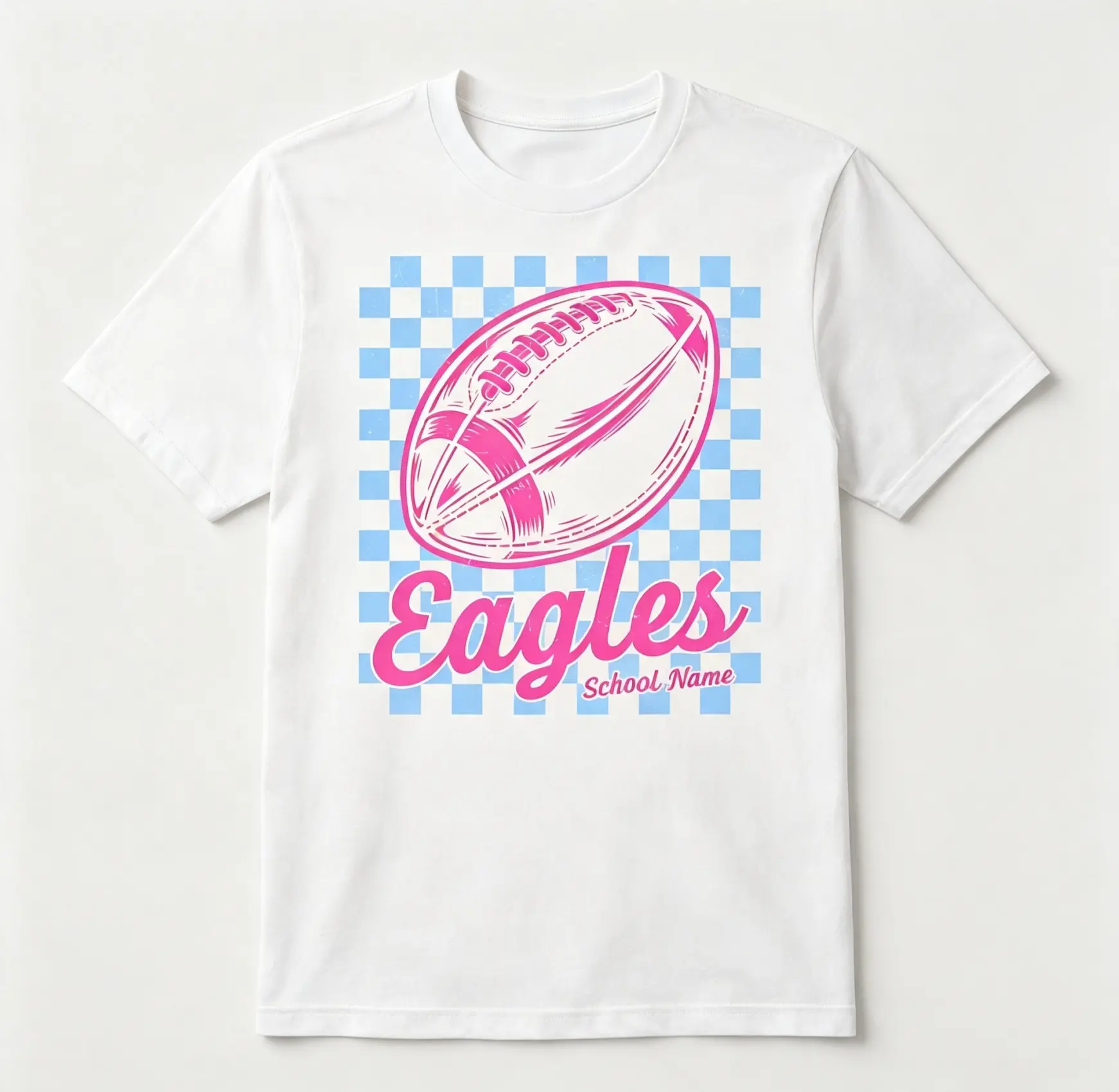 Menswear ComfortColors Cotton Short-Sleeve Top, Custom Football Checker Shirt, Personalized Football Player Gift, Game Day Tee