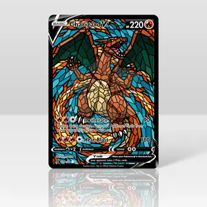 Charizard V - Custom Holographic & Textured  Credit Card Skin (Flash Sale Pack 3, 6, 9) (Flash Sale Pack 3, 6, 9)