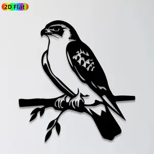 1pc Falcon Metal Wall Art,Fierce Falcon Statue Mural, Ideal Gift for New Year, Christmas, Bird Decor Enthusiasts, Rust-Resistant Metal Wall Decor Wall Sculptures, Perfect for Outdoor Garden Wall & Backyard Fence Falcon Enthusiasts