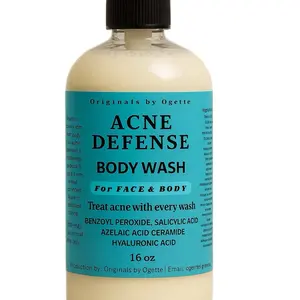 ACNE DEFENSE BODY WASH For FACE & BODY  SALICYLIC ACID BENZOYL PEROXIDE L- methionine  vitamin a AZELAIC ACID