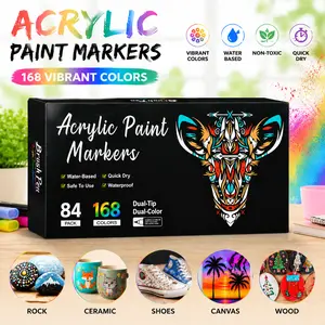 Acrylic Paint Markers - 168 Dual Tip Marker Pen Waterproof & Quick-Dry for Easter Eggs Painting,Wood,Canvas,Stone, Glass,Rock Graffiti,DIY Crafts,Basket Stuffers, Ideal Creative Gifts, Adult Coloring Books, Note Taking,Card Writing tiktokshopspringgl set