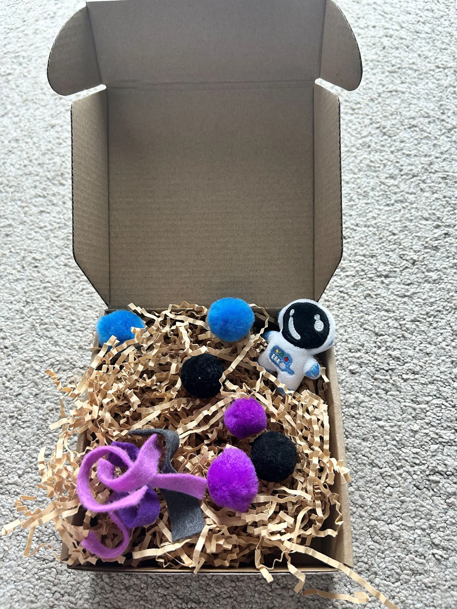 Hedgehog Dig Box, Outer Space Astronaut Hedgie Enrichment Toys, Small Dig Box with Toy For Hedgehogs & Other Small Mammels