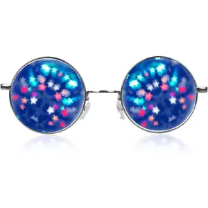 Diffraction Glasses | Hippie and Pilot Style Metal Frames with Mirror Lens and 3D Prism Rainbow Effect