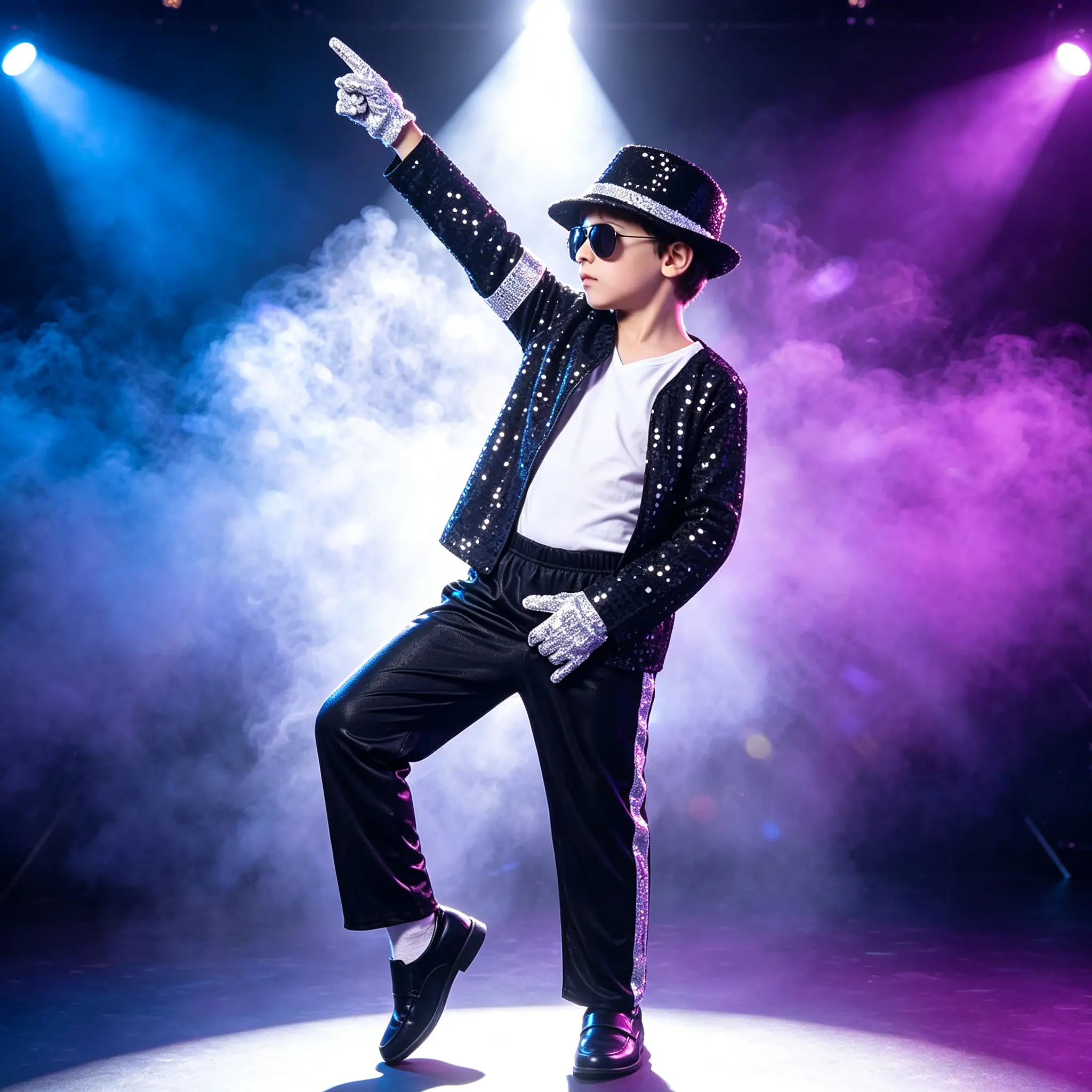Dance Star Kids Adults Costume for Boys 80s 90s Pop Stage Cosplay Party Halloween Role Play Black 3-12 Years