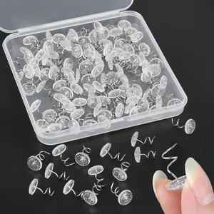 120 Pcs Upholstery Tacks Clear, 0.6" Upholstery Pins Twist for Car Repair, Slipcovers, Bed Skirt, Furniture