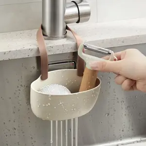 Kitchen Sink Drain Basket Hanging Bag, Single/double Layer Water Pool No-Drill Hanging Basket, Dish Sponge Faucet Organizer Rack