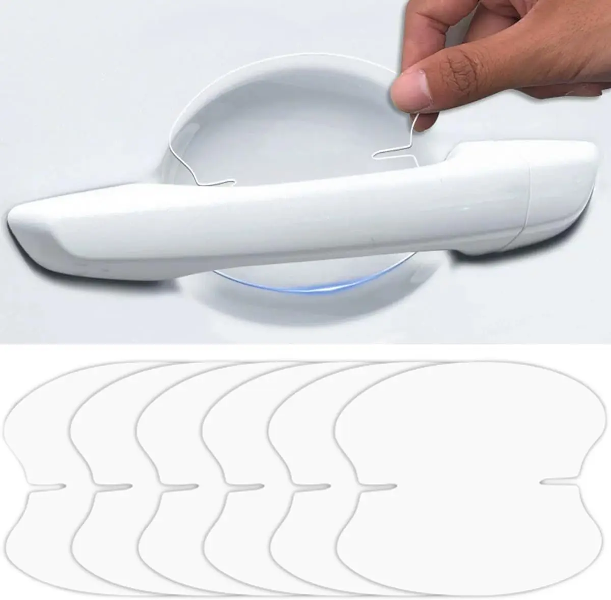 10pcs Clear Car Door Handle Scratch Potector TPU Car Door Sticker Universal Protective Films for Vehicles (Clear)