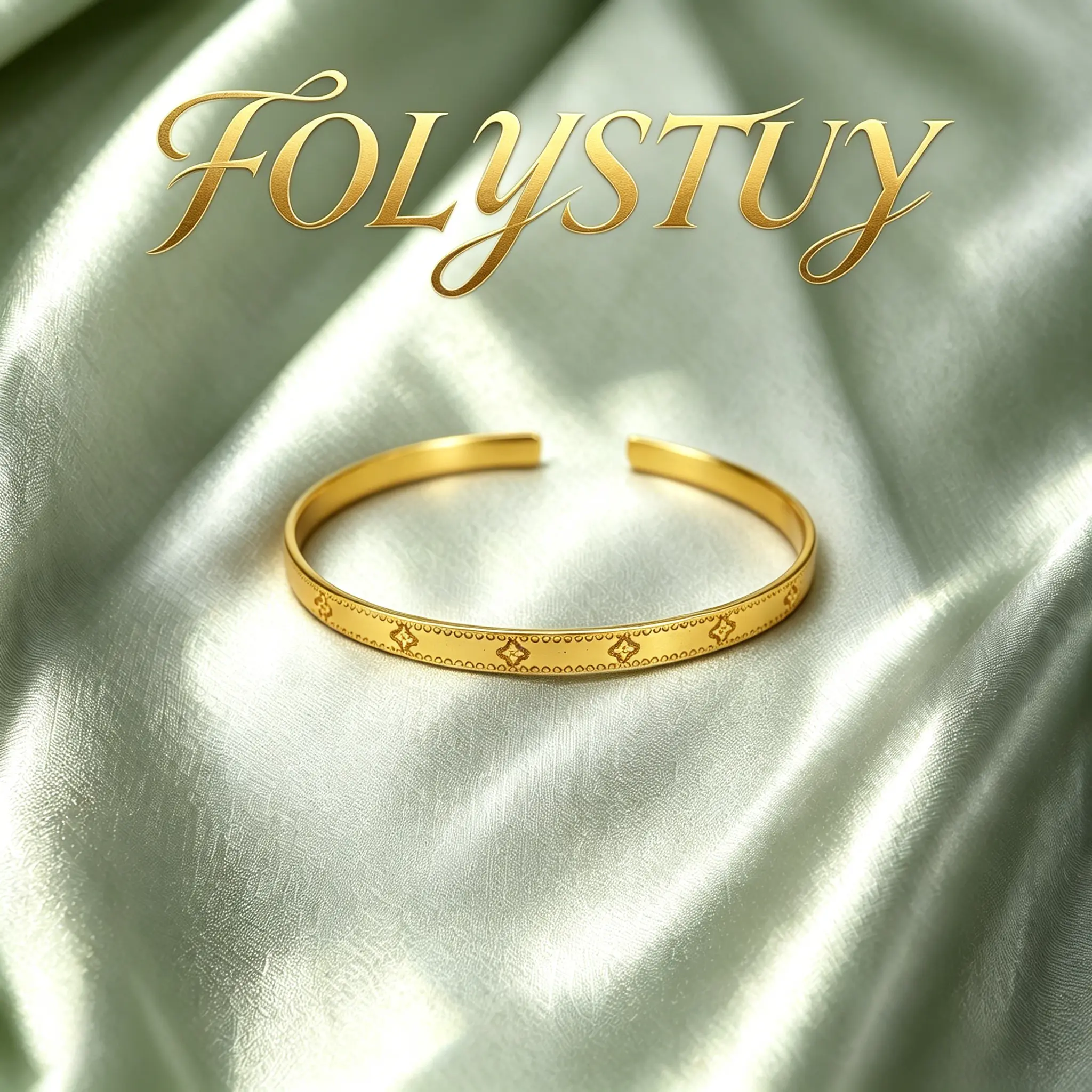 [FOLYSTUY(YNT06)]Vintage Clover Engraved Open Cuff Gold Tone Bracelet, Dainty Stackable Adjustable Bangle, Elegant Daily Jewelry Gift for Women Girls