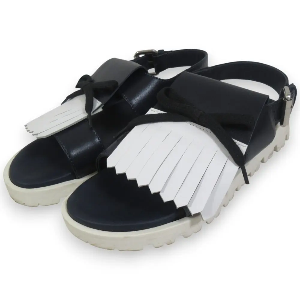 Pre-owned MARNI Others Small Leather Goods Fringe Ribbon Leather Sandals
