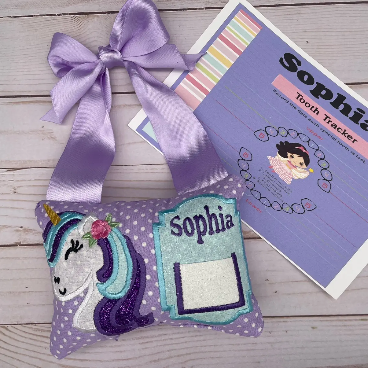 Personalized Unicorn Tooth Fairy Pillow for Children - Textiles & Soft Furnishings
