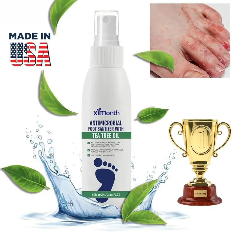 (3 bottles)Tea Tree Oil  Spray - Plantar Moisturizing Deodorant for Odor Control &   , Natural  Sanitizer with Antifungal Properties,Ximonth Clear  Sanitizer Spray,for  & Shoe Freshness Hydrating Gentle