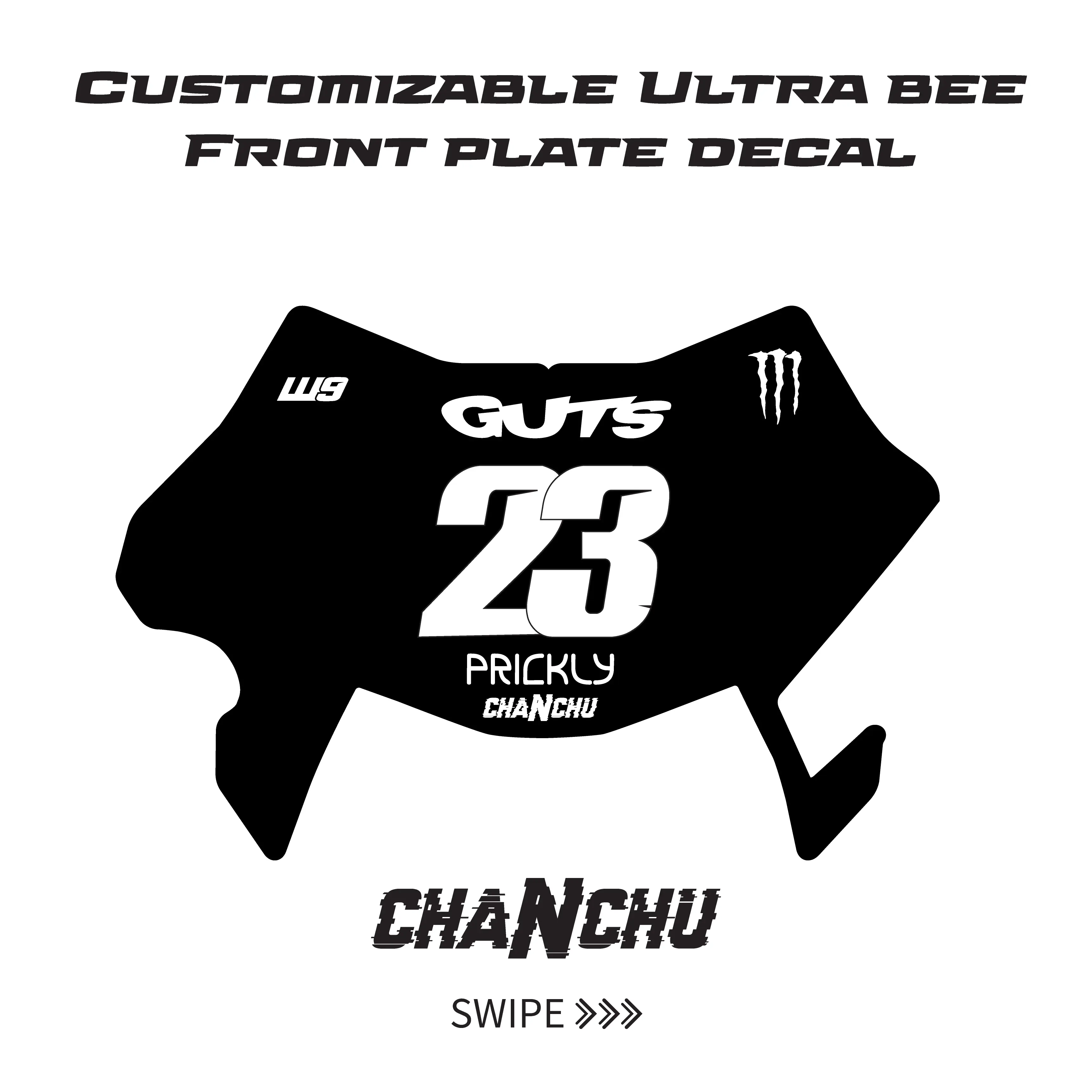 Customizable Ultra Bee Front Plate Decal - Made to order