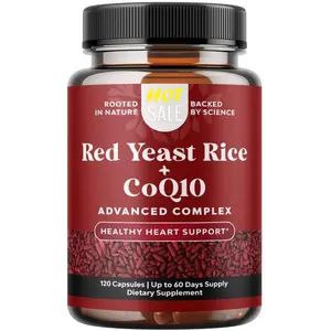 Red Yeast Rice 1200mg with CoQ10 Capsules | Heart Health & Cholesterol Support Supplement | Cardiovascular Wellness Formula for Men & Women | 120 Capsules