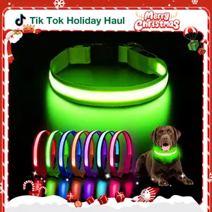 Light-Up Dog Collar,Rechargeable LED Dog Collar ,Durable and Waterproof Adjustable,for Night Walking, Glowing Dog Collar for Enhanced Visibility & Safety, Gift for Pets, Dog Accessories