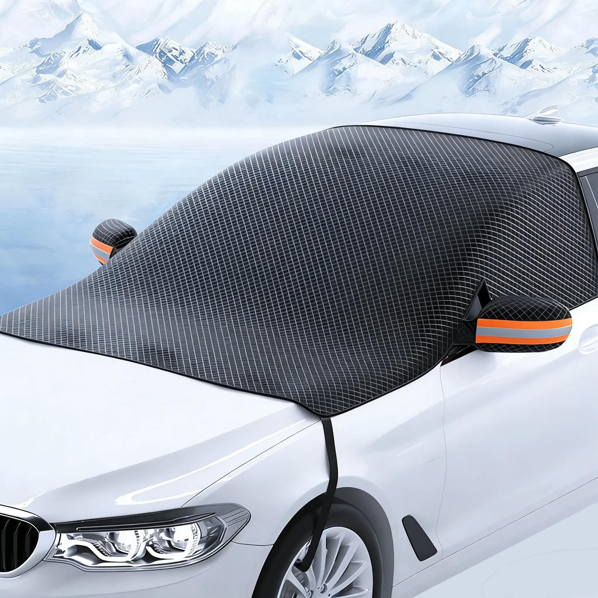 Car Windshield Snow Cover, All Season Windshield Cover, Windshield Snow Frost Ice Cover, Heavy Duty Windproof Waterproof UV Resistant, fit for Cars, SUV, Vans, Truck，46 * 60inch summerwins