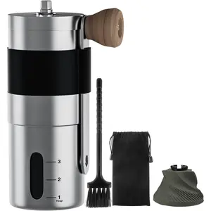 Manual Coffee Grinder,Ceramic Burr,20g Capacity,Adjustable Grind Setting,Portable Size for Camping,304 Stainless Steel