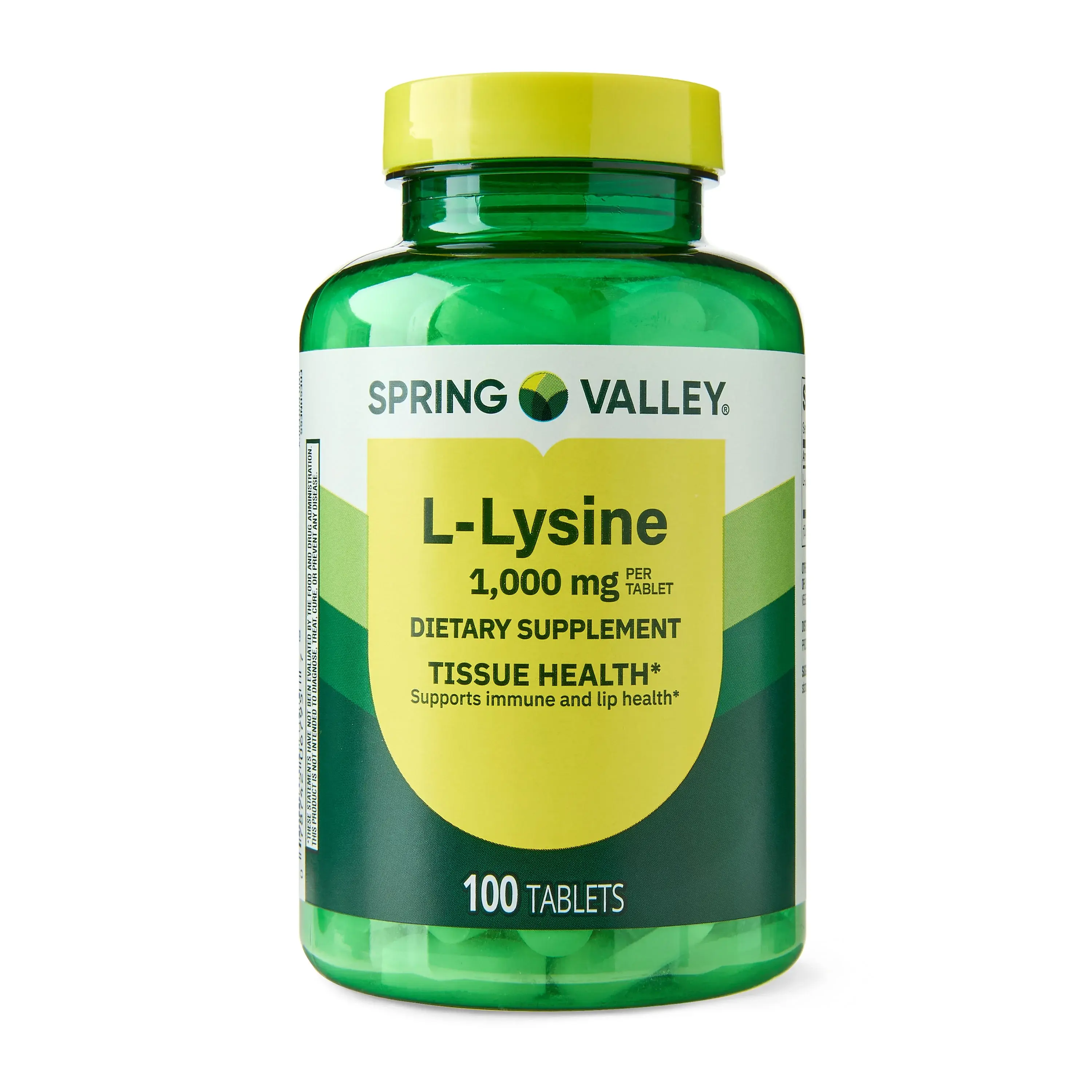 Spring Valley L-Lysine Tablets 1000mg - 100 Count, Supports Immune ...